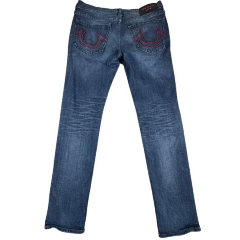 True Religion x‎ Manchester United Men's Jeans Size 36 Red Thick Stitch Jack